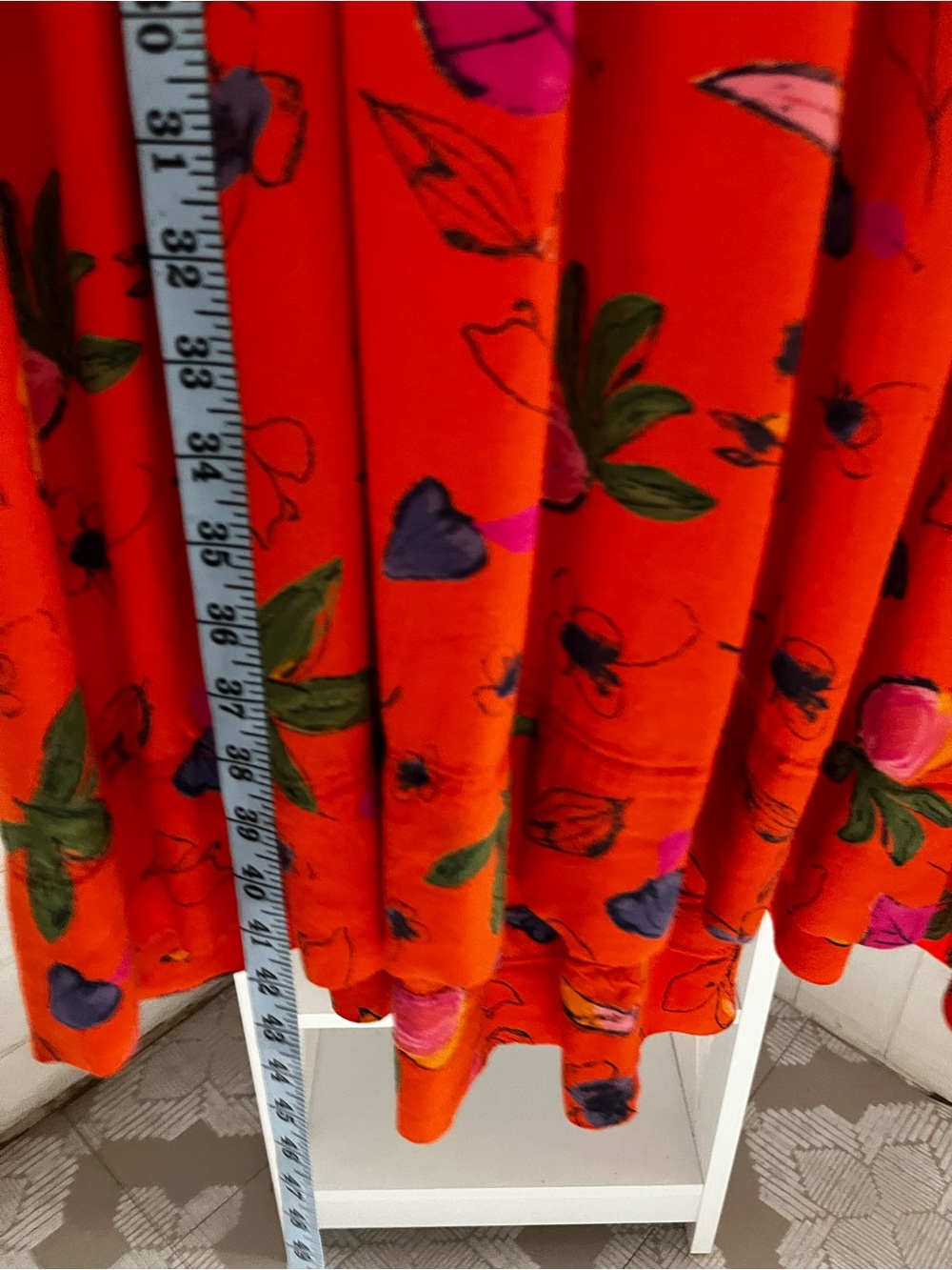Vintage Orange Floral-Print Button Up Dress - Picture 7 of 7